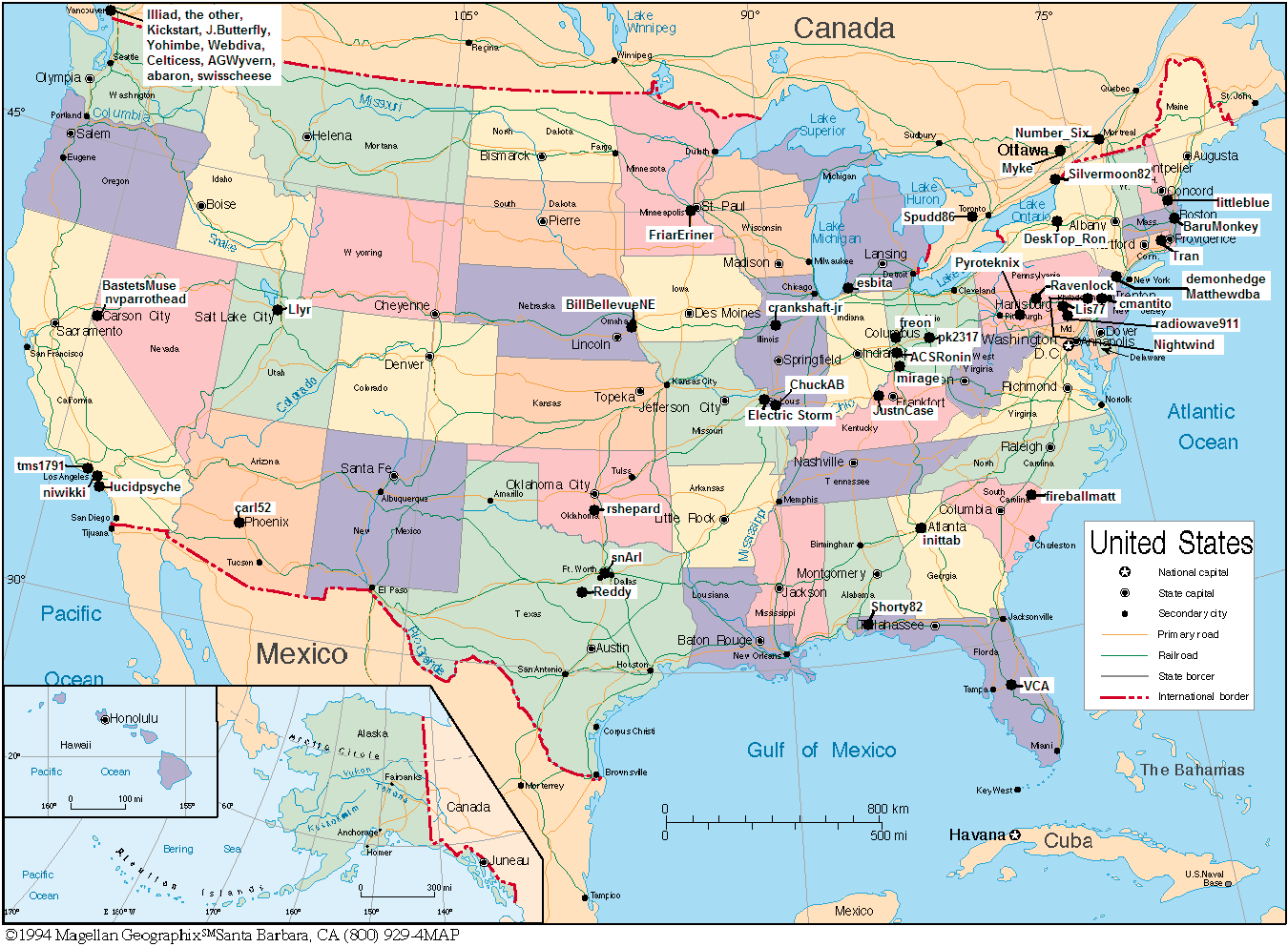 United States And Southern Canada Ufie Map